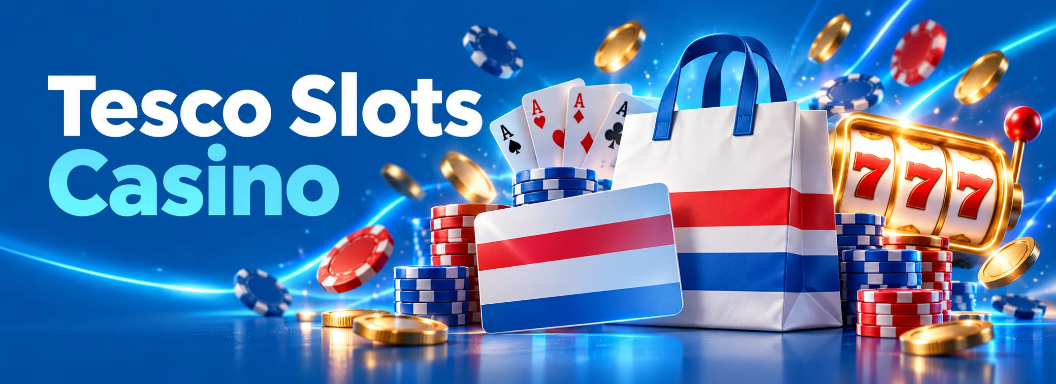 Tesco Slots Casino welcome banner showing the £1,500 package and 250 free spins for UK players
